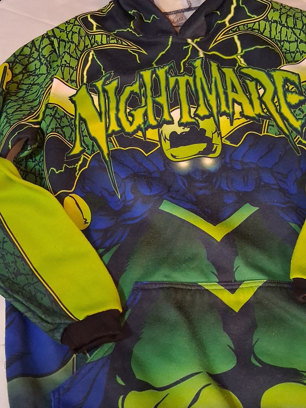 Nightmaric Graphic Hoodie - Green & Blue L 260922